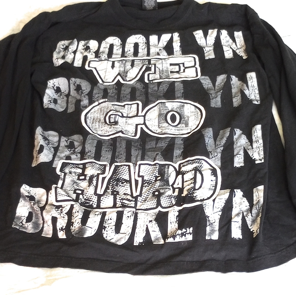 Griffin Active Wear L/S Cotton T Shirt Black, Size 3XL Brooklyn "We Go Hard"